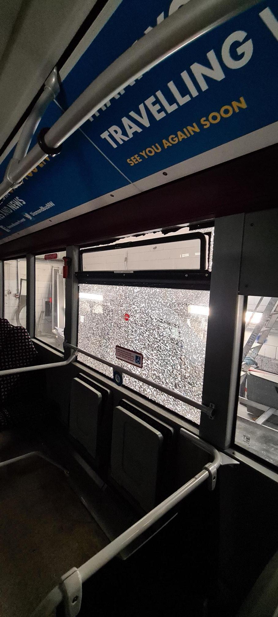 Diamond Bus services vandalised in Little Hulton between November 15 and 17, 2022. Credit: Diamond Bus. Caption: Joseph Timan. Permission for use for all LDRS partners.