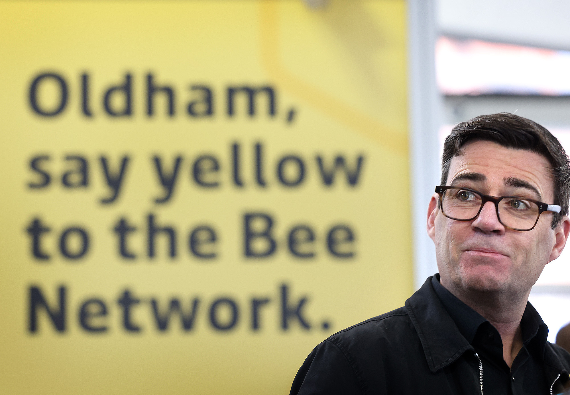 Andy Burnham at the second phase of the Greater Manchester bus franchising launch