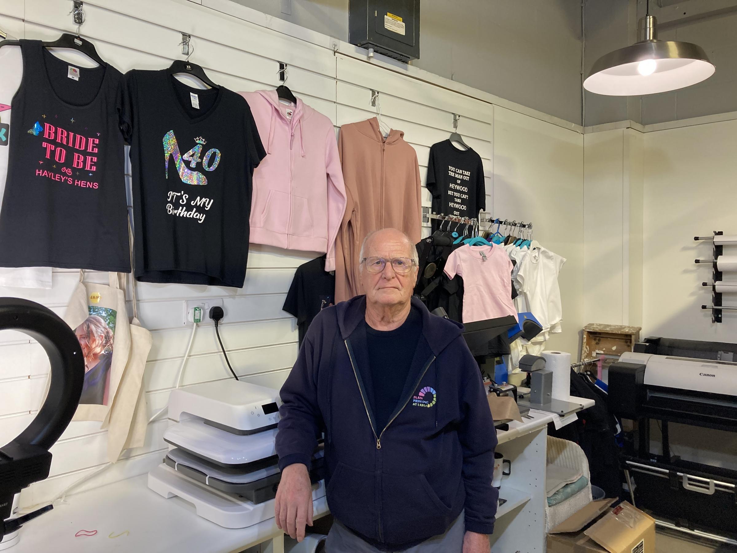 Geoff Bickerton in his market stall in Heywood Market (Picture: LDRS)