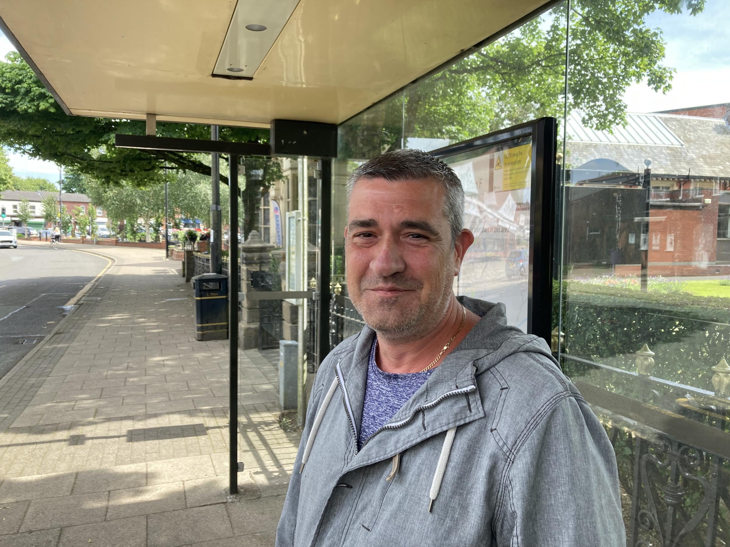 Garth McKee waiting for a bus in Heywood (Picture: LDRS)