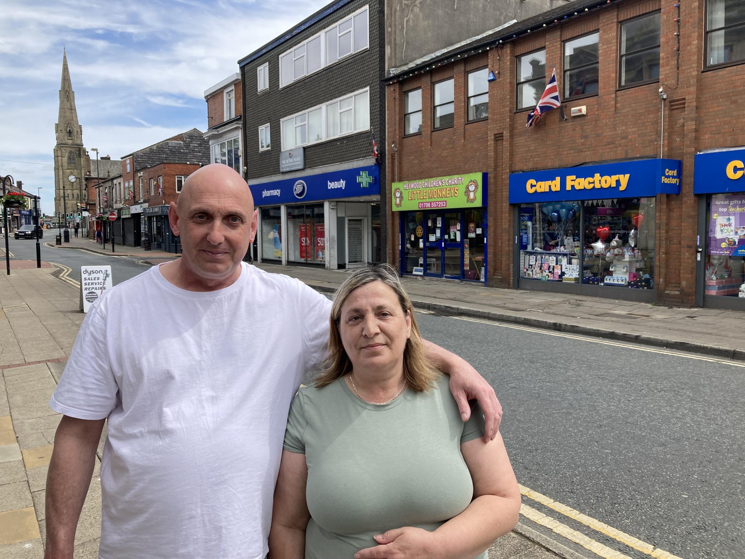 Simon and Christine Haylock out in town shopping (Picture: LDRS)