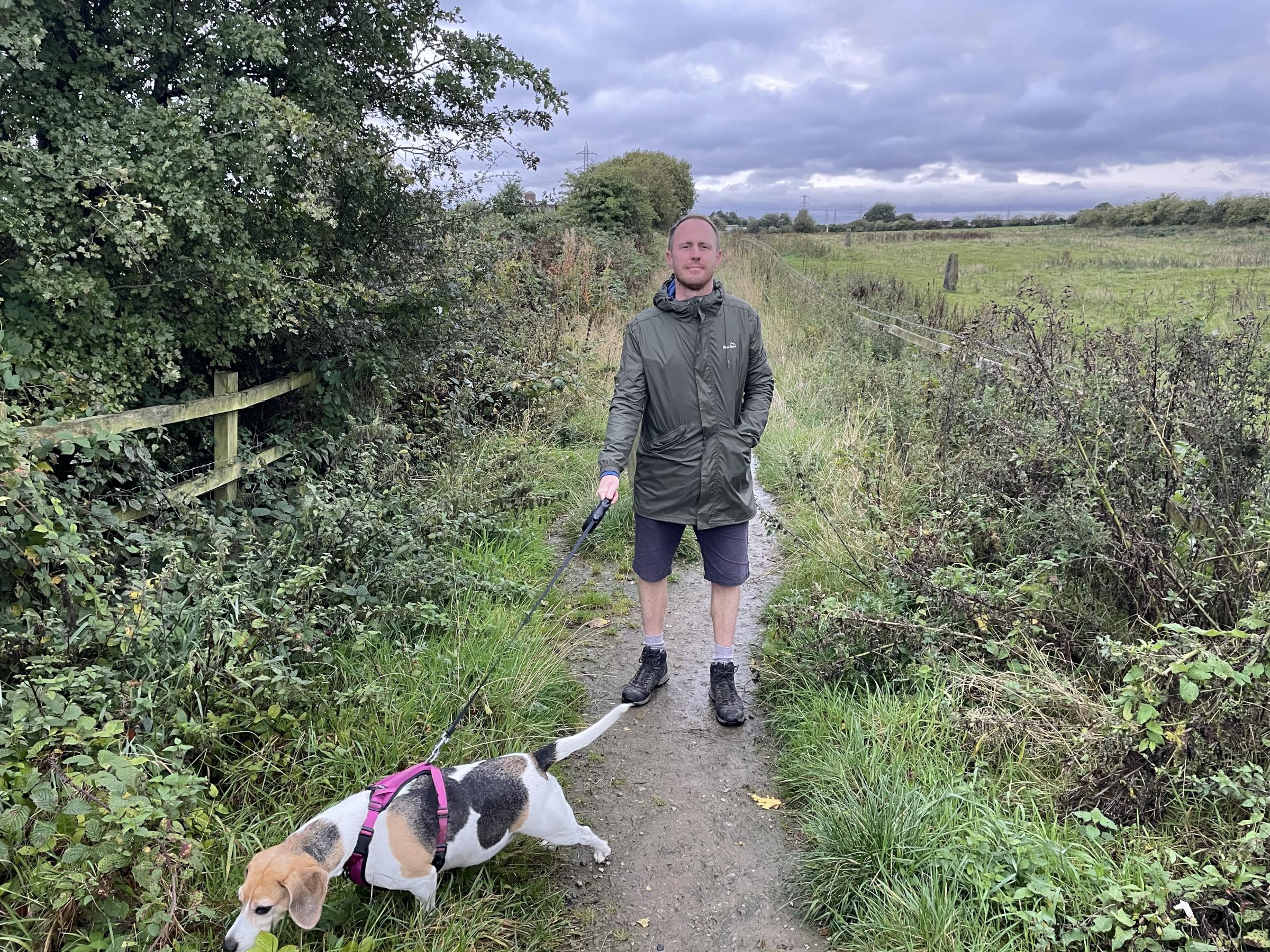 John Butterworth with his dog Maggie